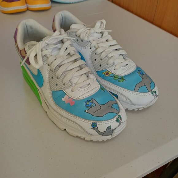 Size 10 - Ruohan Wang x Nike Air Max 90 Flyleather Multicolor - Picture 8 of 10